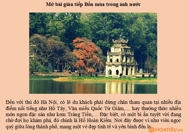 Mở bài gián tiếp Bốn mùa trong ánh nước