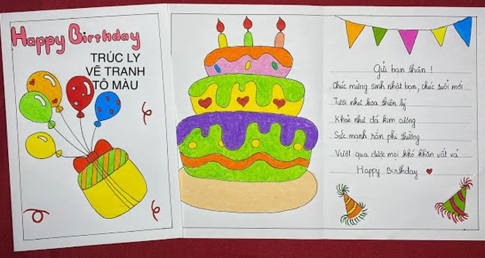 Viết và trang trí một tấm thiệp chúc mừng bạn nhân dịp bạn tròn mười tuổi