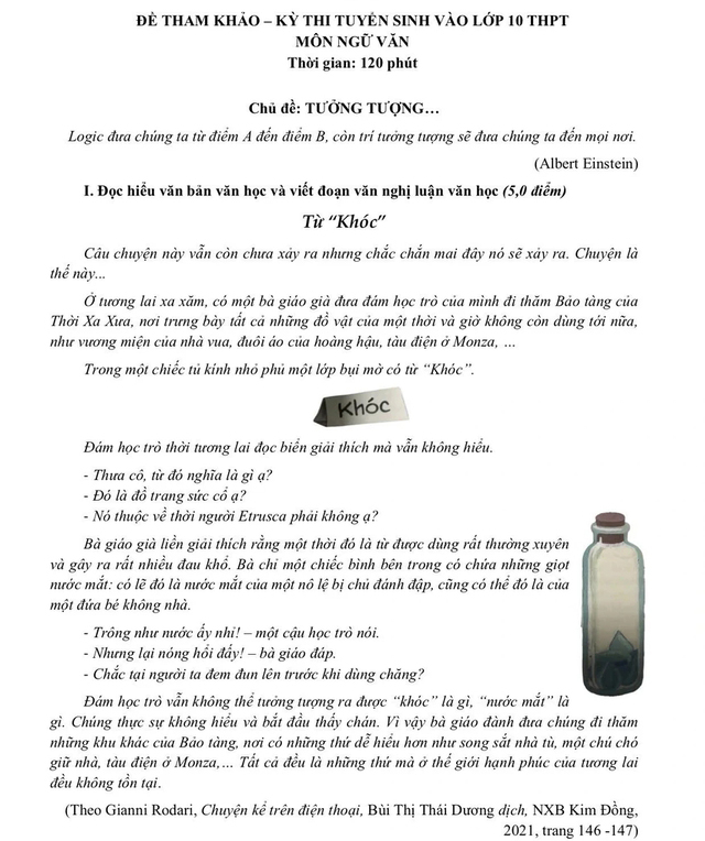 Đề minh họa thi vào 10 TP HCM môn Văn