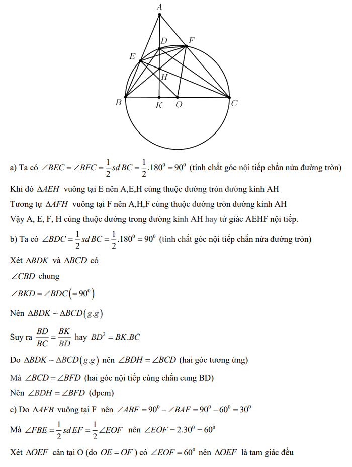 Đáp án đề minh họa thi vào 10 TP HCM môn Toán