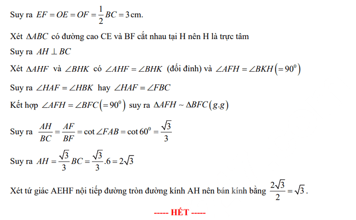 Đáp án đề minh họa thi vào 10 TP HCM môn Toán