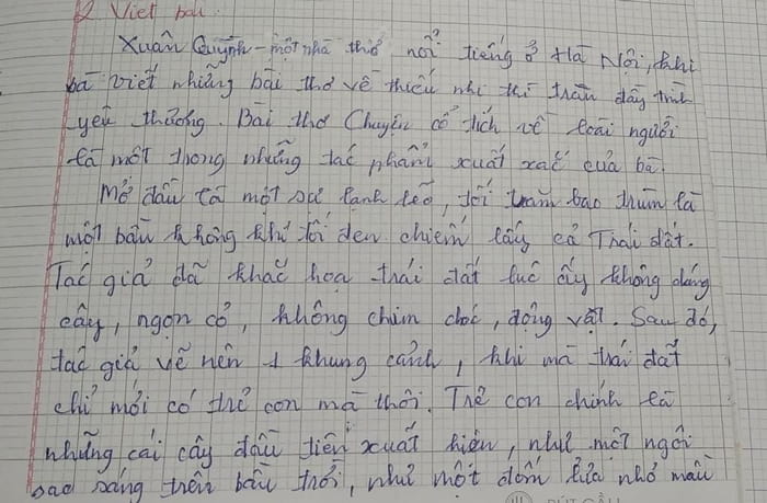 Viết đoạn văn khoảng 200 chữ ghi lại cảm xúc về một bài thơ
