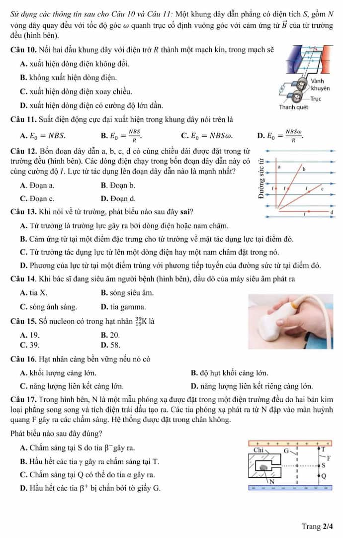 Đề minh hoạ Lý 2025