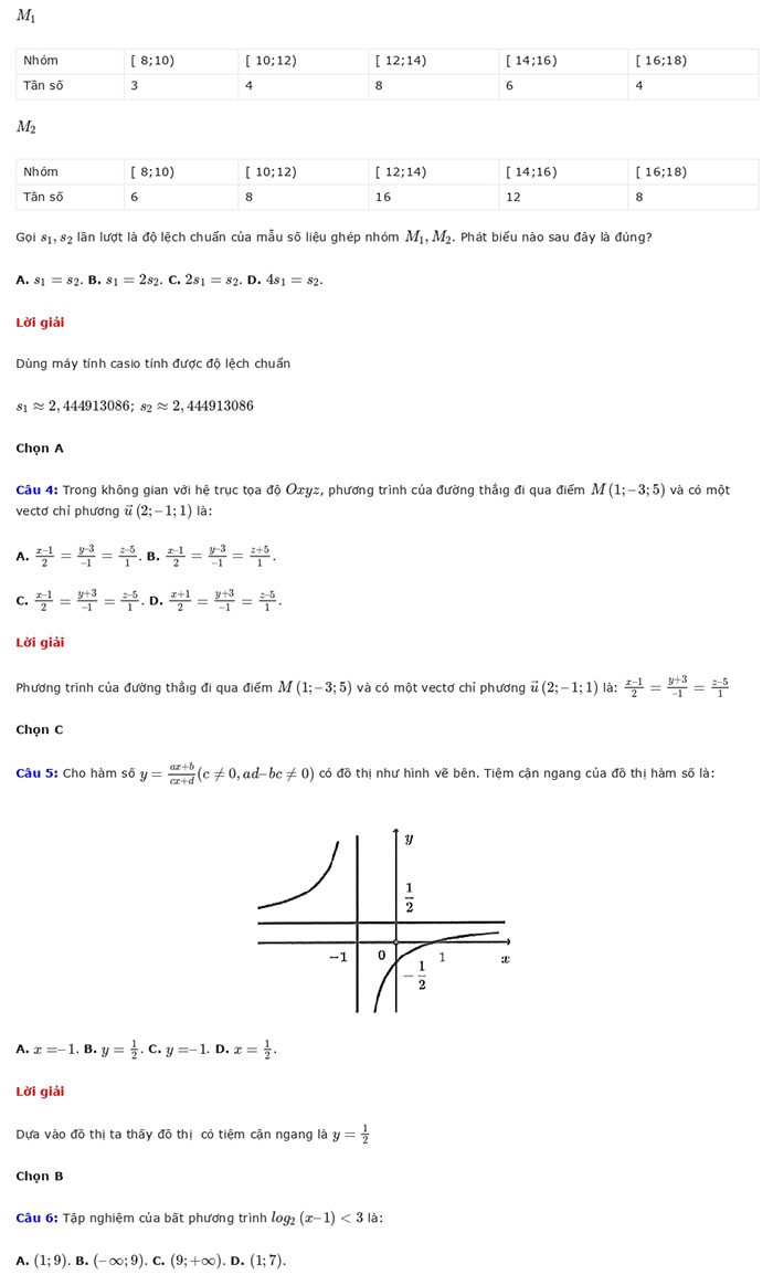 Giải đề minh họa Toán 2025