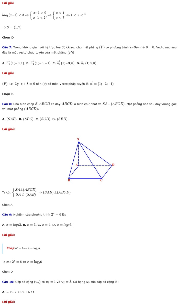 Giải đề minh họa Toán 2025