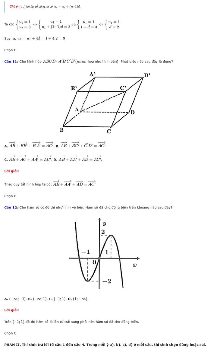 Giải đề minh họa Toán 2025