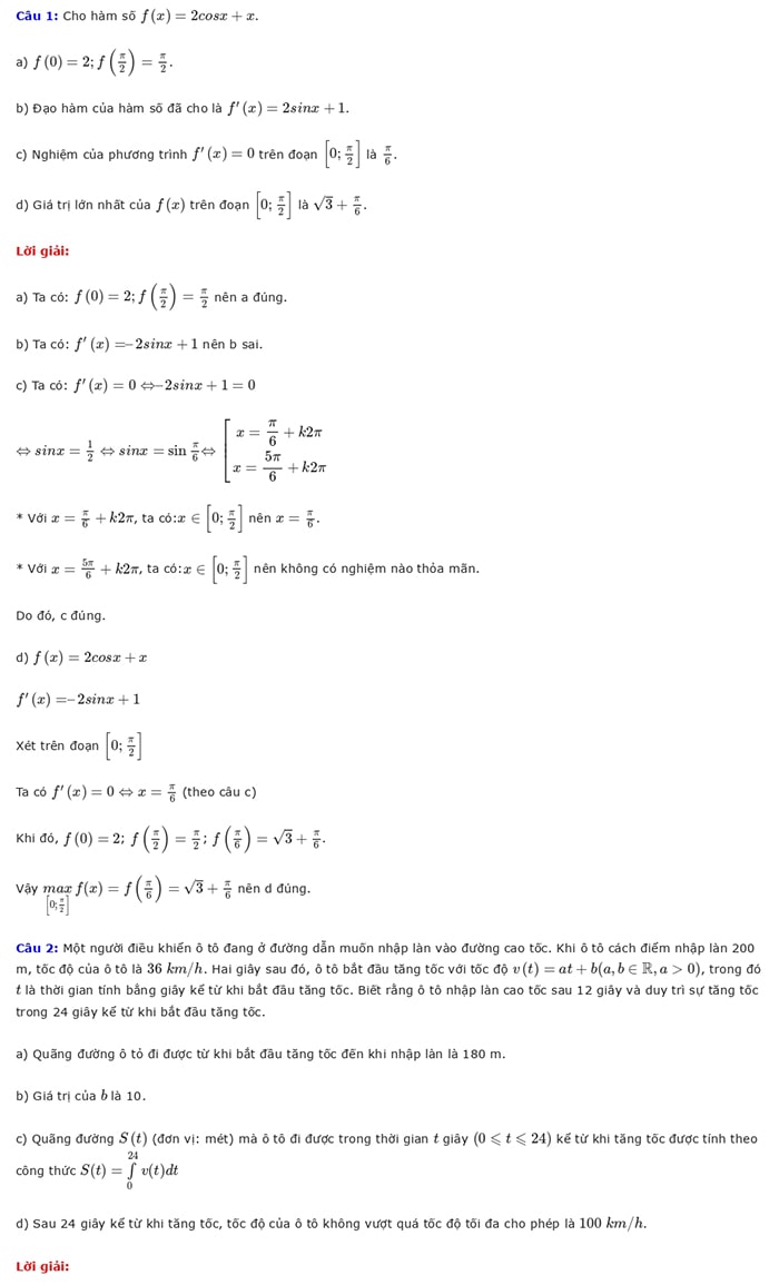 Giải đề minh họa Toán 2025