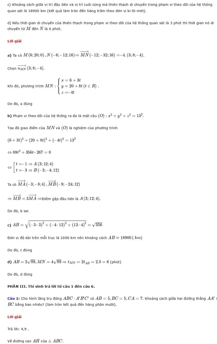 Giải đề minh họa Toán 2025