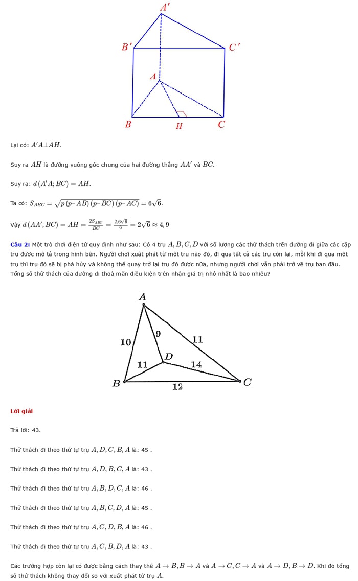 Giải đề minh họa Toán 2025