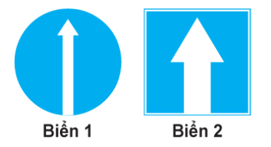 Biển báo nào báo hiệu hướng đi thẳng phải theo