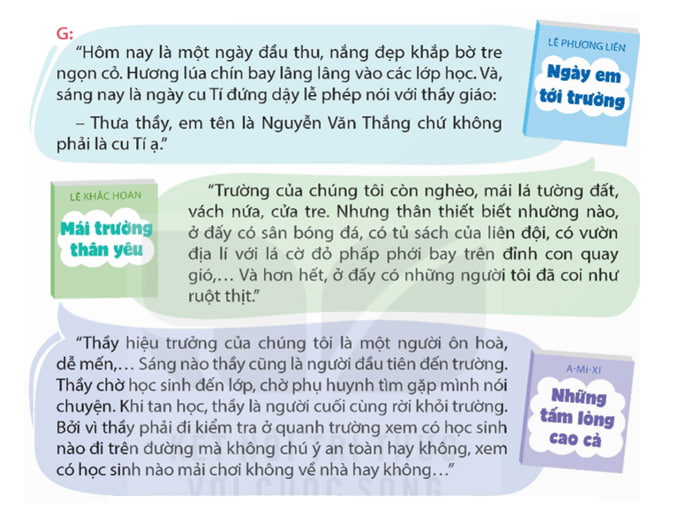 Đọc câu chuyện về nhà trường, thầy cô, học sinh