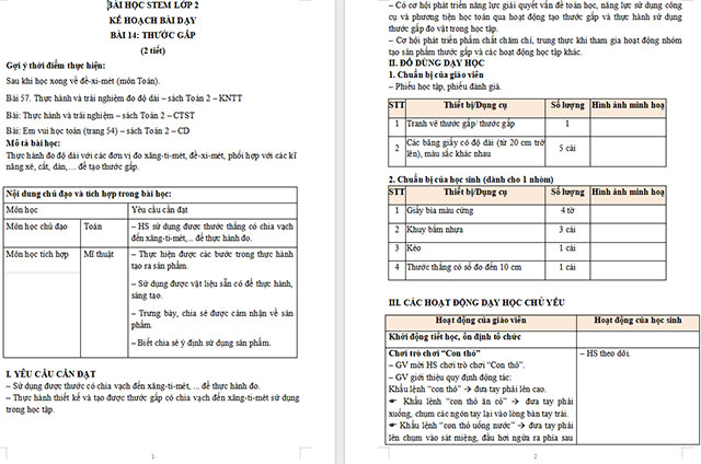 Giáo án Word STEM Thước gấp