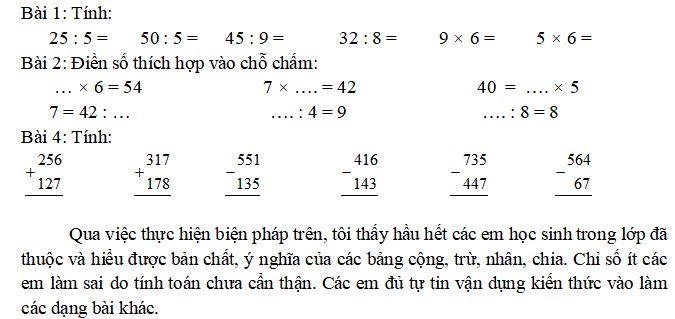 SKKN Biện pháp nâng cao hiệu quả giải bài toán về tìm thành phần chưa biết cho học sinh lớp 3