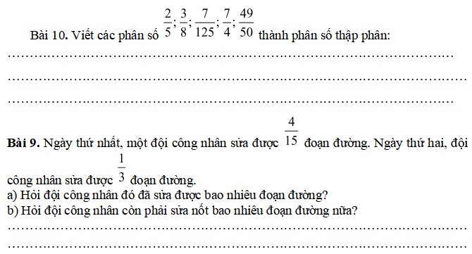 Bài tập cuối tuần Toán 5 Kết nối tri thức 