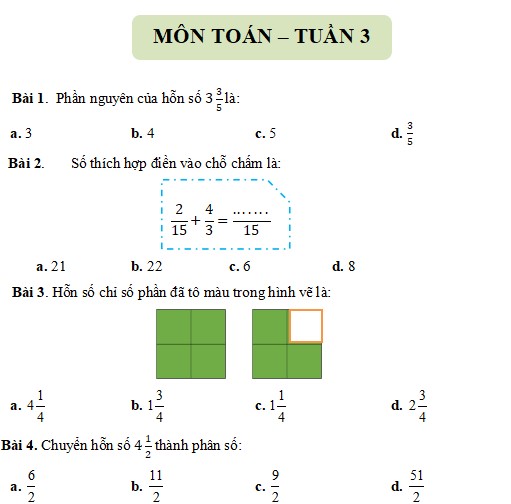 Phiếu bài tập cuối tuần môn Toán lớp 5 Kết nối tri thức