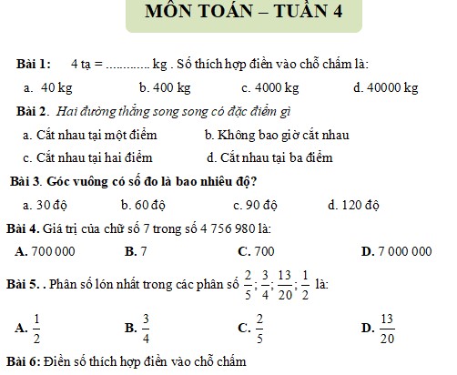 Phiếu bài tập cuối tuần môn Toán lớp 5 Kết nối tri thức