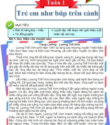 Bài tập cuối tuần Tiếng Việt lớp 5 Cánh Diều