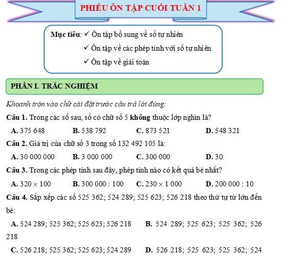  Bài tập cuối tuần môn Toán lớp 5 Cánh Diều