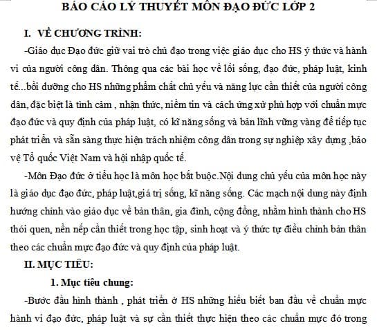 Lý thuyết chuyên đề Đạo đức lớp 2