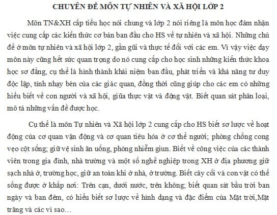 Lý thuyết chuyên đề Tự nhiên xã hội lớp 2