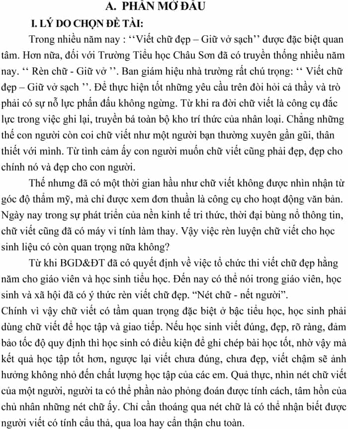 Biện pháp rèn chữ viết cho học sinh lớp 5