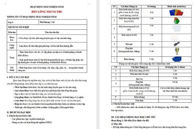 Giáo án Word STEM Đèn lồng trung thu