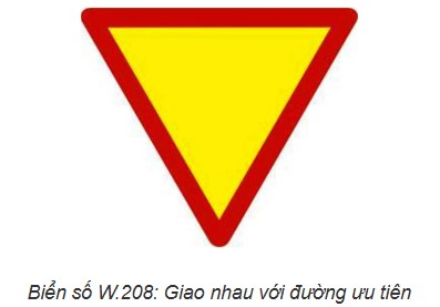 Biển báo nào dưới đây báo hiệu sắp giao với đường ưu tiên