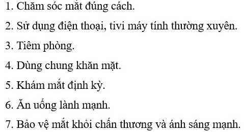 Đáp án cuộc thi chăm sóc mắt và phòng chống suy giảm thị lực ở học sinh THCS