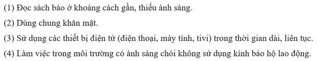Đáp án cuộc thi chăm sóc mắt và phòng chống suy giảm thị lực ở học sinh THCS