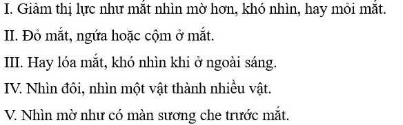 Đáp án cuộc thi chăm sóc mắt và phòng chống suy giảm thị lực ở học sinh THCS