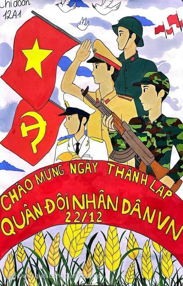 Vẽ tranh Quân đội nhân dân Việt Nam	