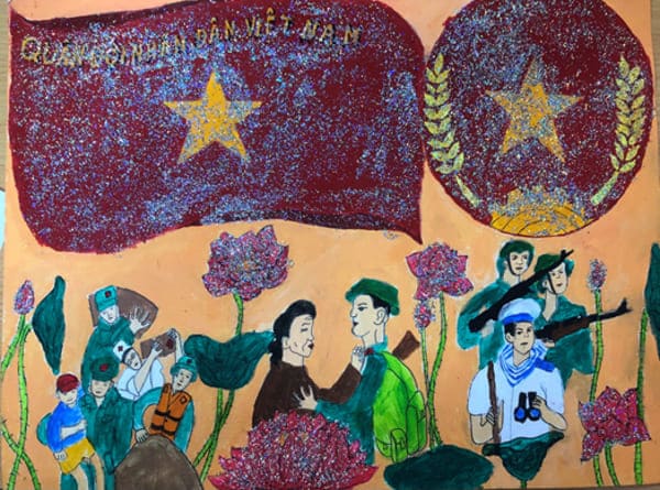 Vẽ tranh bộ đội Việt Nam tôn vinh hình tượng người lính