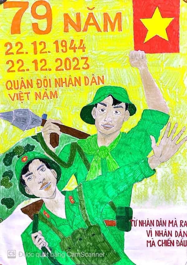 Vẽ tranh ngày thành lập Quân đội nhân dân Việt Nam