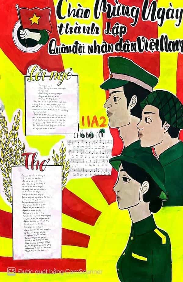 Vẽ tranh kỉ niệm ngày thành lập quân đội nhân dân Việt Nam 22/12