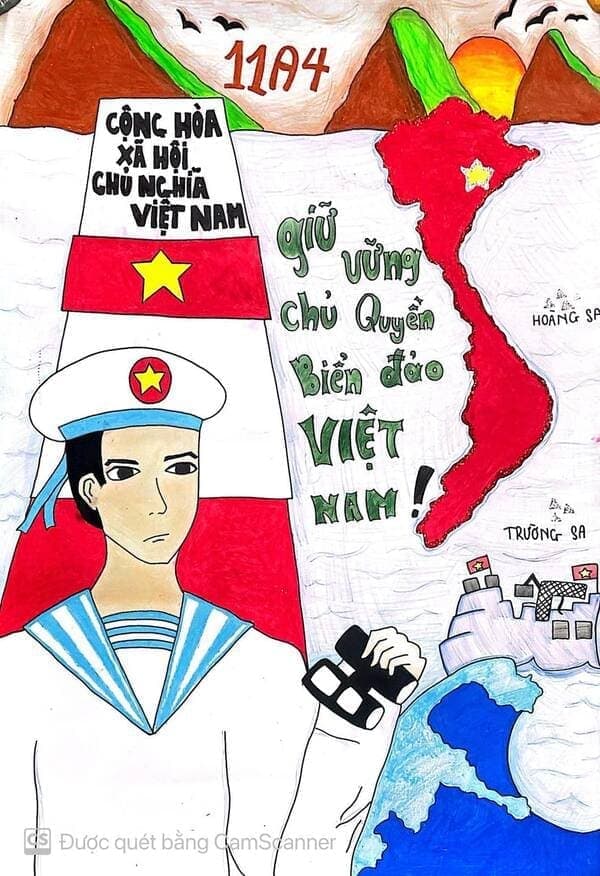 Tranh vẽ chú bộ đội hải quân