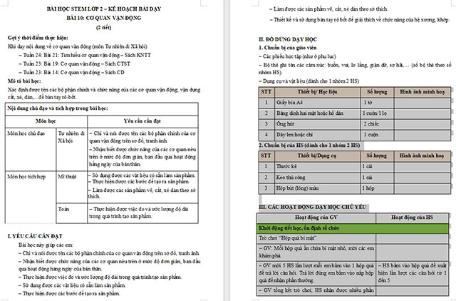 Giáo án Word STEM Làm bàn tay Rô-bốt