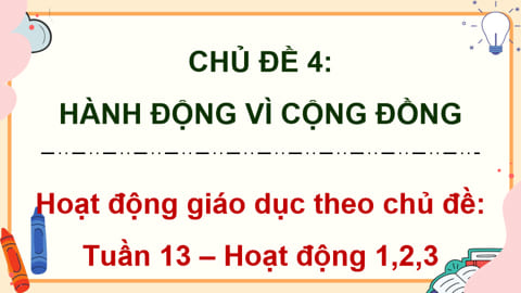 PowerPoint Hoạt động trải nghiệm 5 Tuần 13 Chủ đề 4: Hành động vì cộng đồng