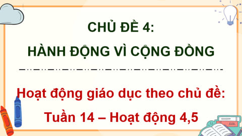PowerPoint Hoạt động trải nghiệm Tuần 14 Chủ đề 4 Hành động vì cộng đồng