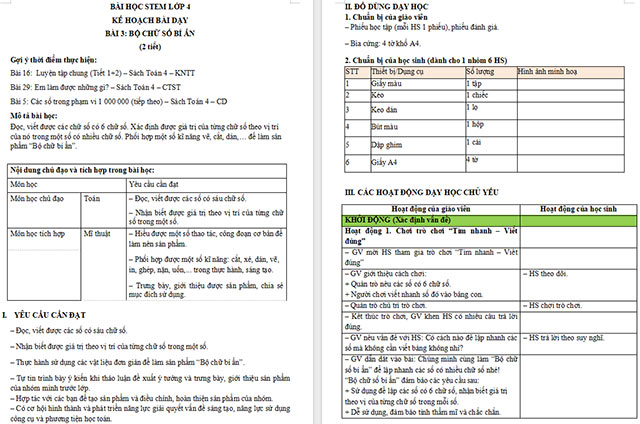 Giáo án Word STEM Bộ chữ số bí ẩn 