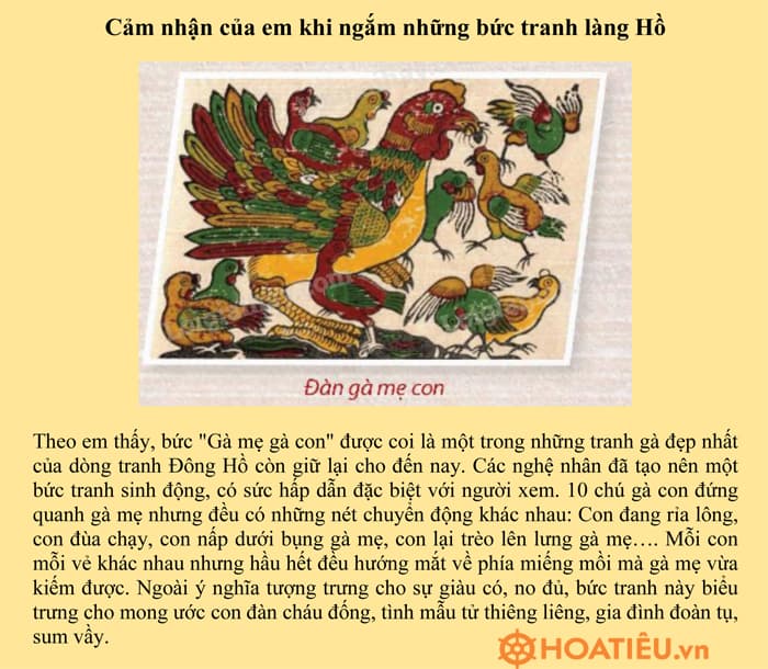 Nêu cảm nhận của em khi ngắm những bức tranh làng Hồ