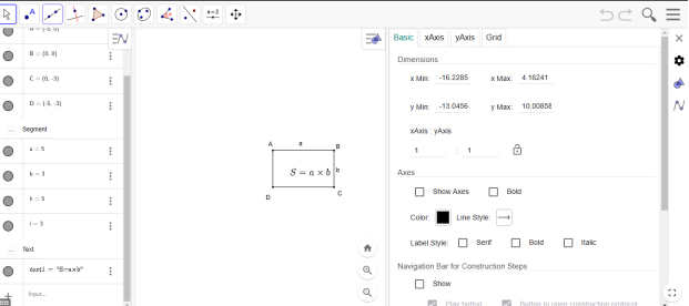 Thiết kế bài xây dựng công thức tính diện tích hình chữ nhật ở môn Toán lớp 3 bằng phần mềm GeoGebra
