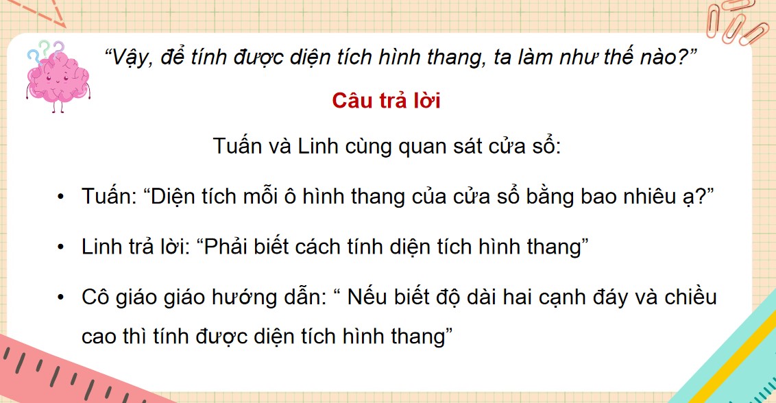 Bài giảng điện tử Diện tích hình thang lớp 5 trang 96
