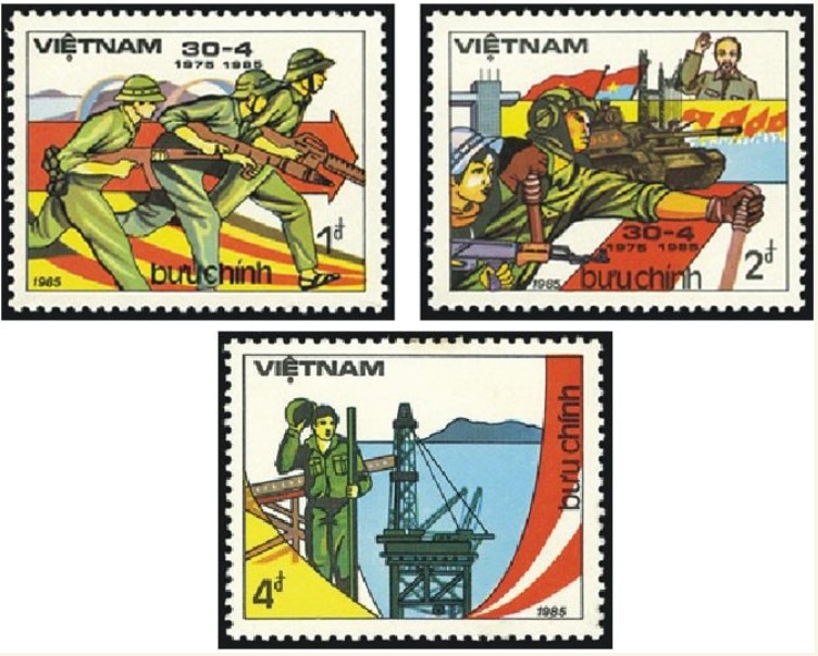 Mẫu tem kỉ niệm Giải phóng miền Nam thống nhất đất nước