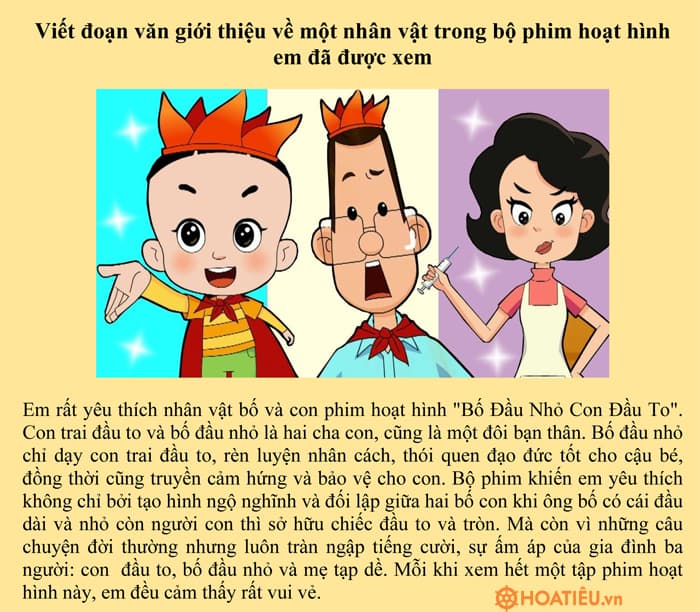Viết đoạn văn giới thiệu về một nhân vật trong bộ phim hoạt hình em đã được xem