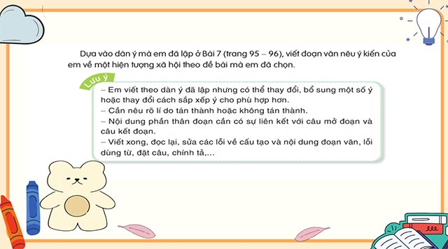 PowerPoint Luyện tập viết đoạn văn nêu ý kiến về một hiện tượng xã hội (Thực hành viết)