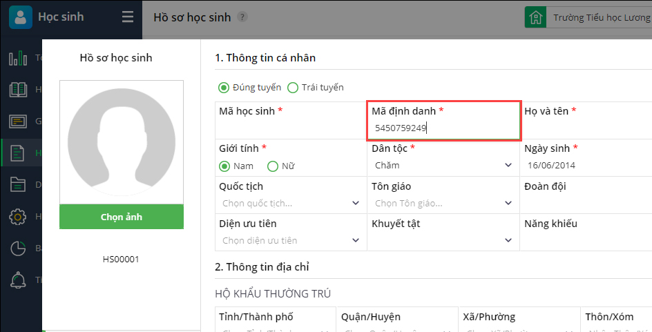 Cách lấy mã MOET trên VnEdu