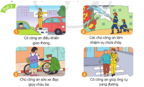 Viết đoạn văn kể lại hành động của một cô (chú) công an giúp đỡ người dân (hoặc bảo vệ an ninh, trật tự)