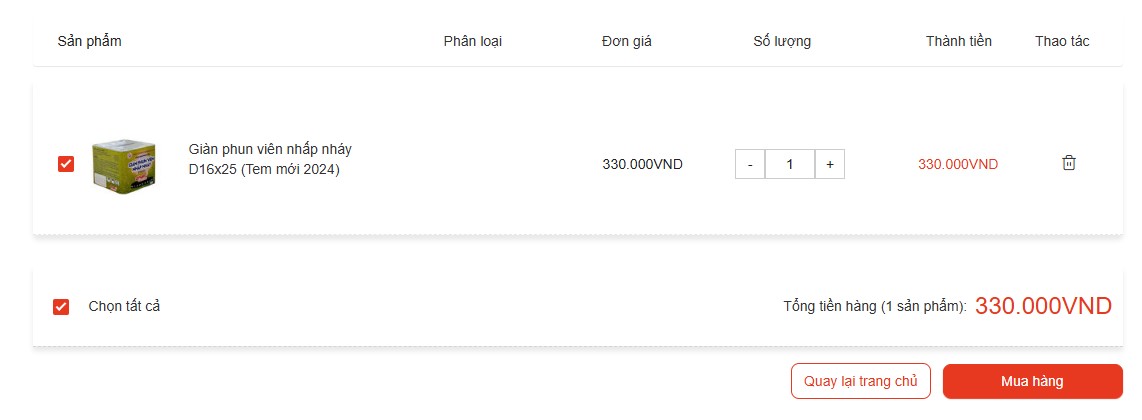 Mua pháo hoa Bộ Quốc phòng online