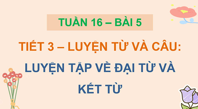 PowerPoint Luyện từ và câu: Luyện tập về đại từ và kết từ