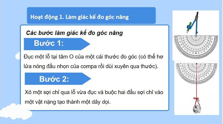 Làm giác kế đo góc nâng đơn giản